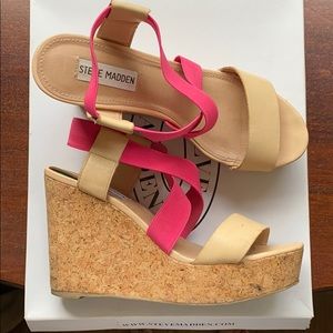 Steve Madden “Terorr” Nat Multi Wedges; Size 8